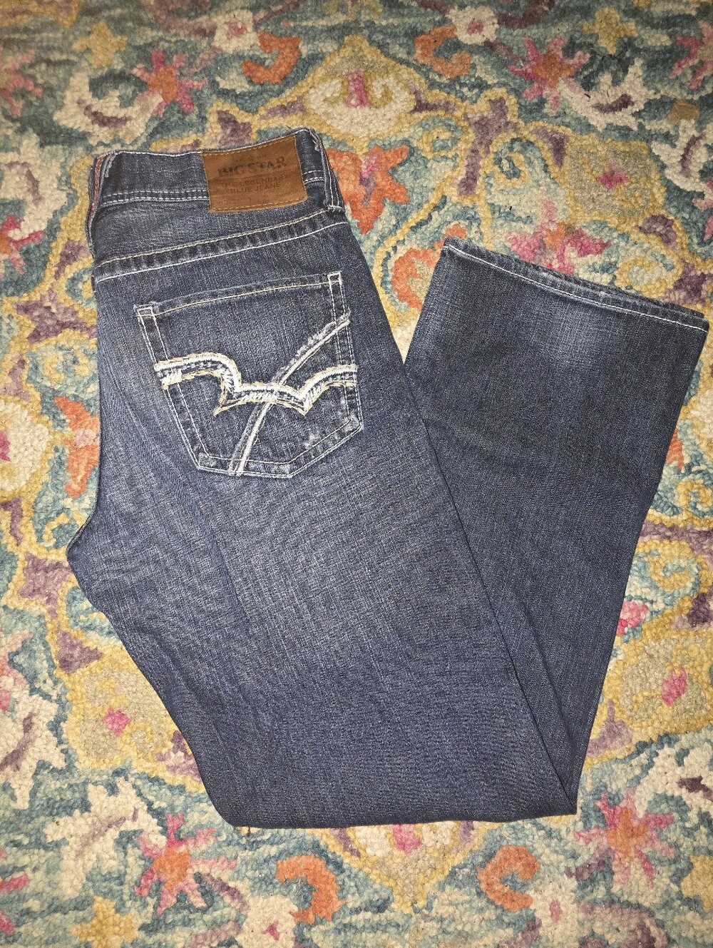 Big Star Men's Bootcut Jeans in Dark Blue Wash